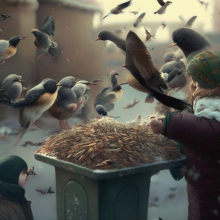 Сон Кормить птиц