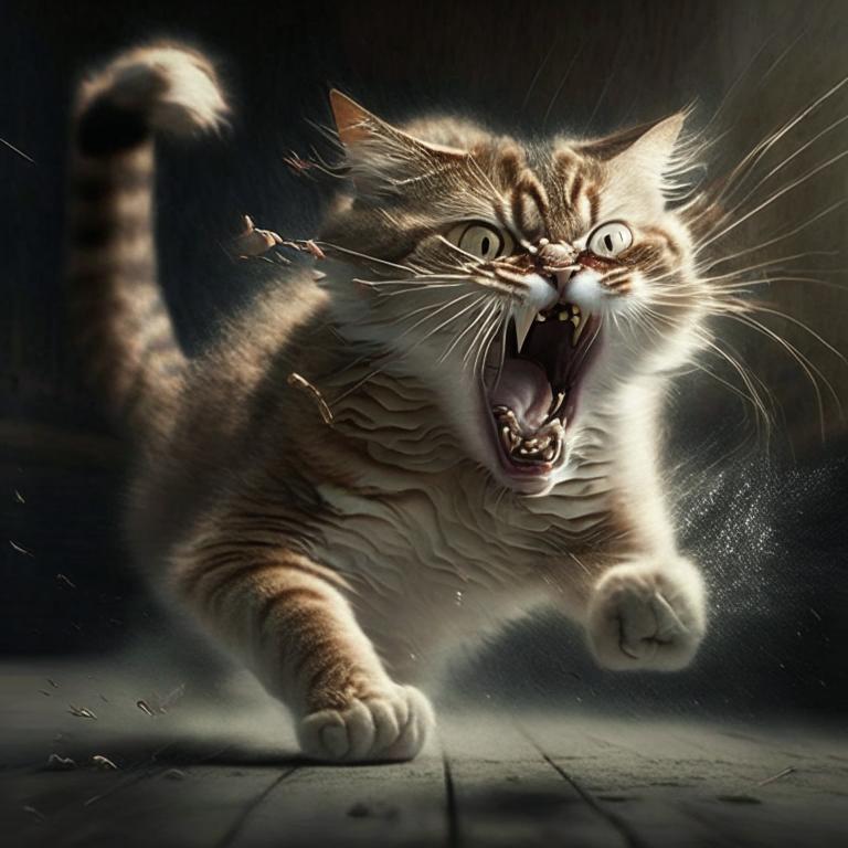 Сон Кошка или кот нападает