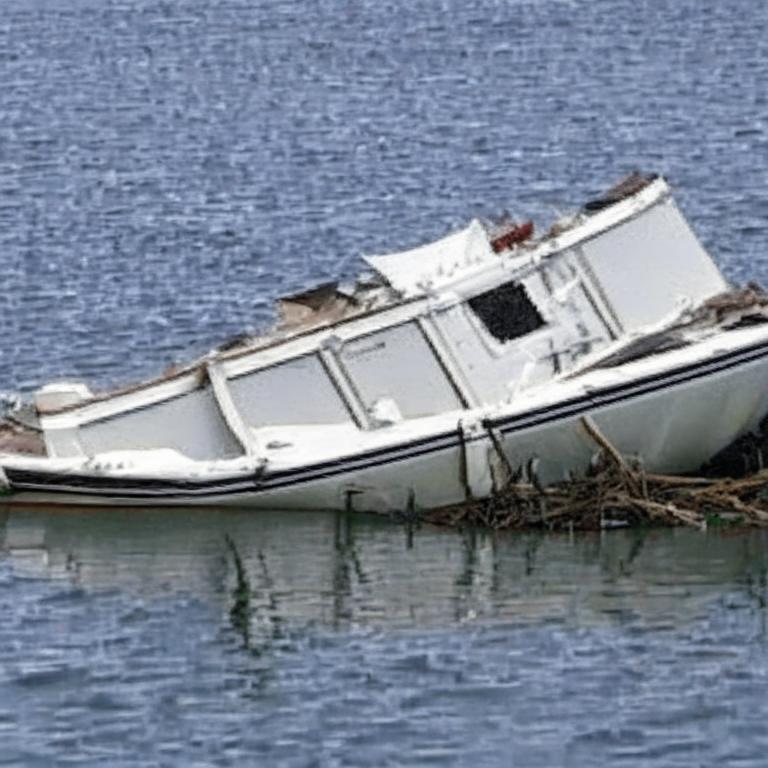Сон Лодка, опрокинуться на ней в воду